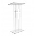 FixtureDisplays® Clear Podium Plexiglass Lecturn Transparent Church Pulpit with Christian Church Cross Trinity Style Easy Assebmly Required 15411+1803CROSS